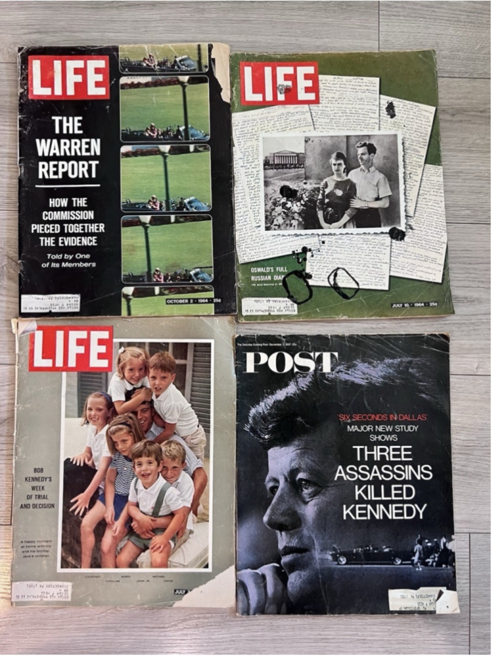 Vintage Life & Post Magazine 1960s JFK Kennedy Assassination Lot
